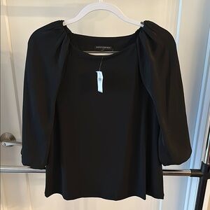Banana Republic Black Puff Sleeve Boxy Blouse